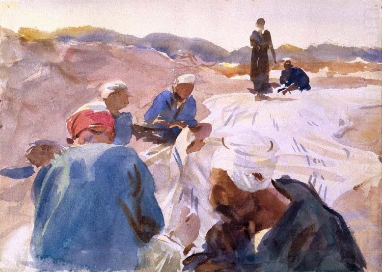 John Singer Sargent Mending a Sail china oil painting image